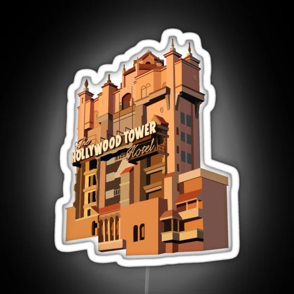 Hollywood Studios Tower Of Terror Building RGB Neon Sign