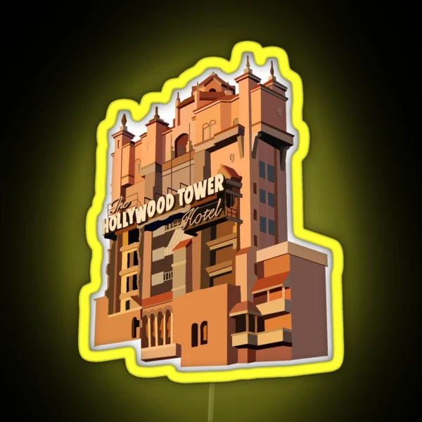 Hollywood Studios Tower Of Terror Building RGB Neon Sign