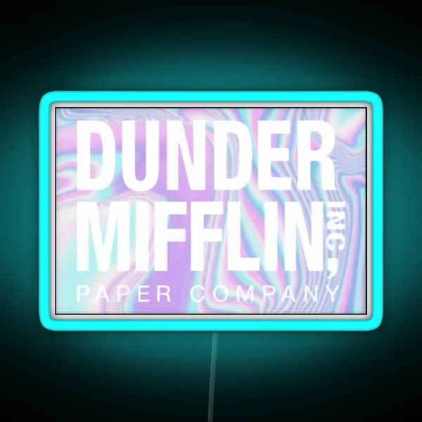 Holographic Dunder Mifflin RGB Neon Sign