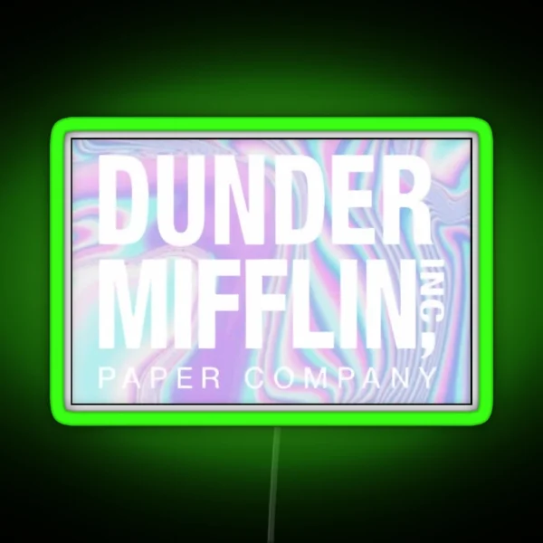 Holographic Dunder Mifflin RGB Neon Sign