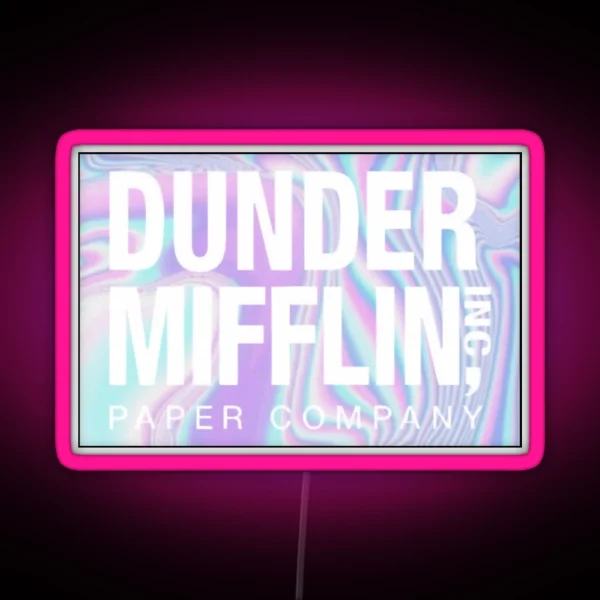 Holographic Dunder Mifflin RGB Neon Sign