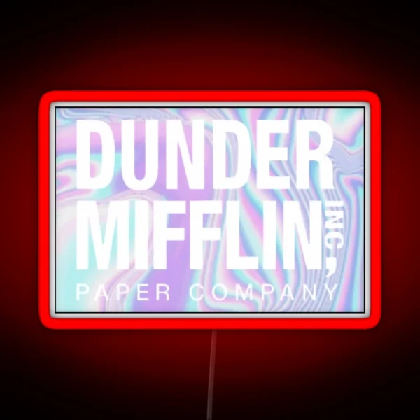 Holographic Dunder Mifflin RGB Neon Sign