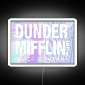 Holographic Dunder Mifflin RGB Neon Sign