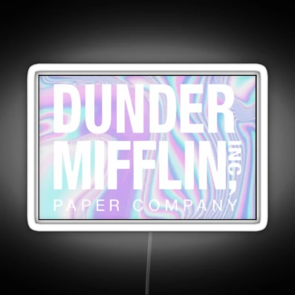 Holographic Dunder Mifflin RGB Neon Sign