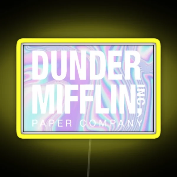 Holographic Dunder Mifflin RGB Neon Sign