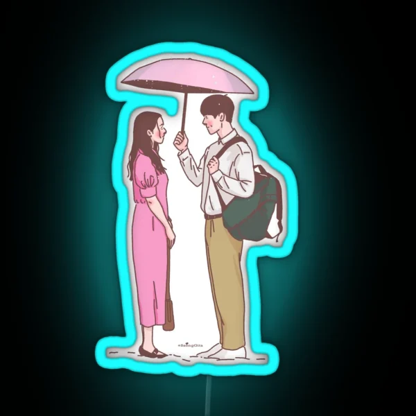 Hometown Cha Cha Cha Rainy Beach RGB Neon Sign