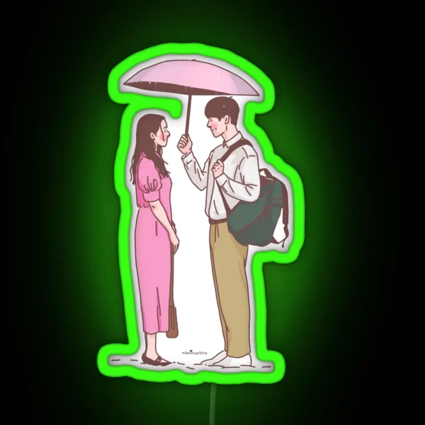 Hometown Cha Cha Cha Rainy Beach RGB Neon Sign