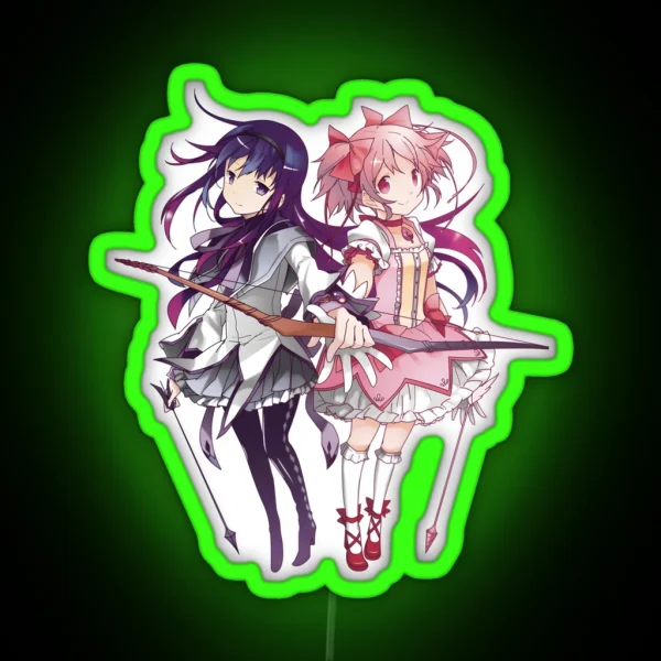 Homura And Madoka RGB Neon Sign