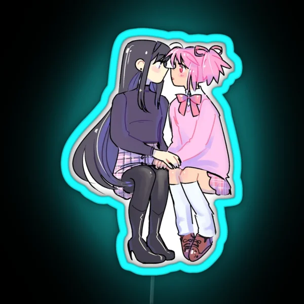 Homura X Madoka RGB Neon Sign