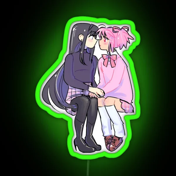 Homura X Madoka RGB Neon Sign