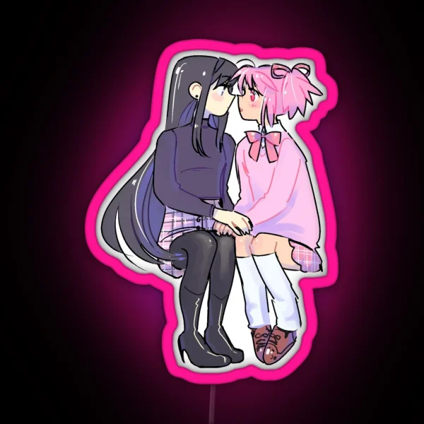 Homura X Madoka RGB Neon Sign