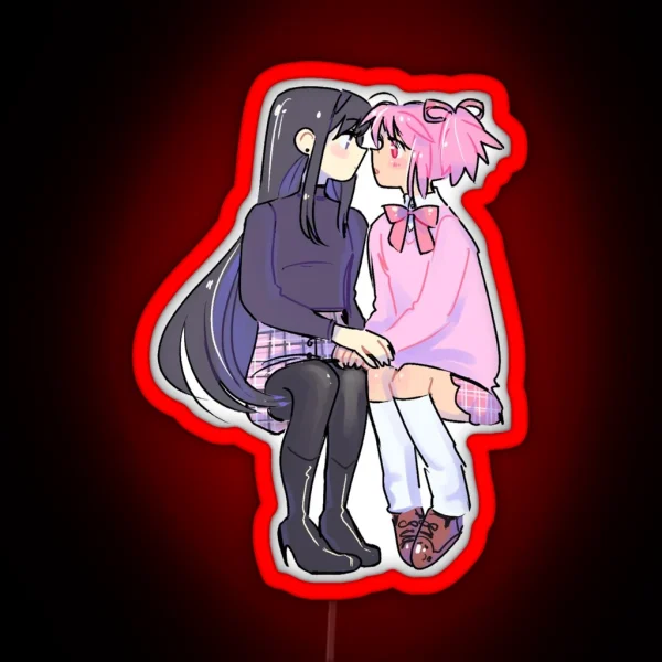 Homura X Madoka RGB Neon Sign