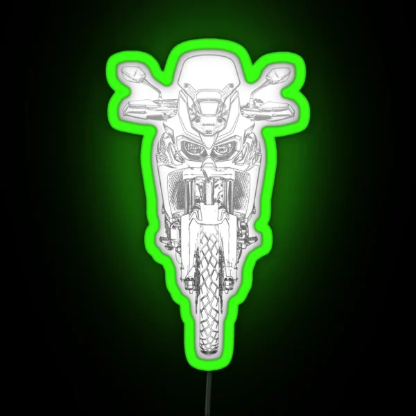 Honda CRF 1000 Africa Twin Front Pencil Silhouette RGB Neon Sign
