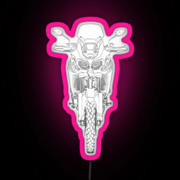 Honda CRF 1000 Africa Twin Front Pencil Silhouette RGB Neon Sign