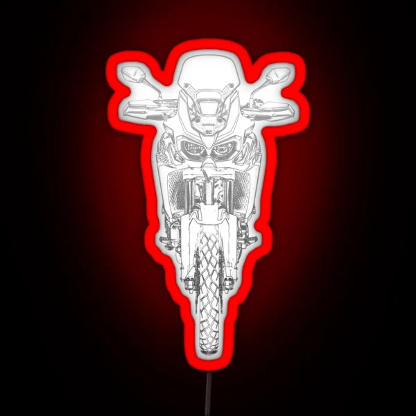 Honda CRF 1000 Africa Twin Front Pencil Silhouette RGB Neon Sign