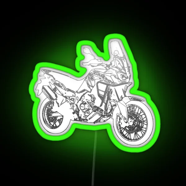 Honda CRF 1000 Africa Twin Pencil Silhouette Motorcycle RGB Neon Sign