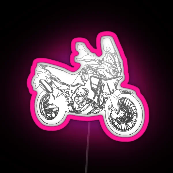 Honda CRF 1000 Africa Twin Pencil Silhouette Motorcycle RGB Neon Sign
