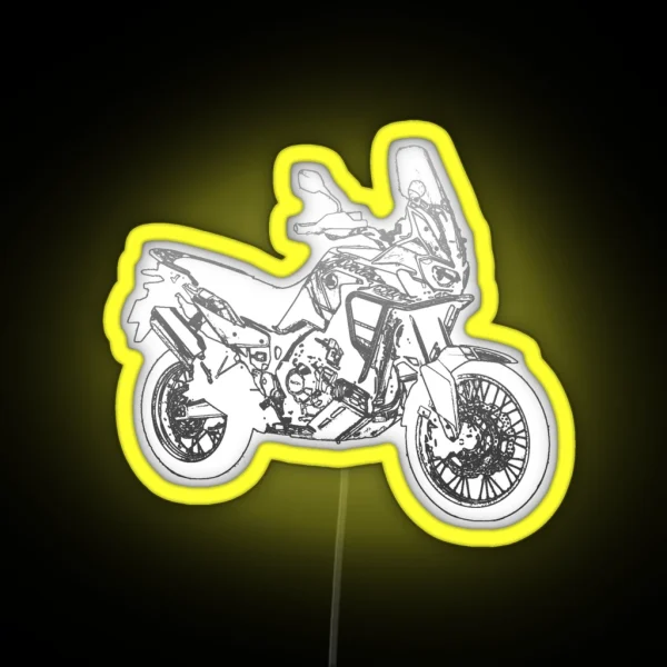 Honda CRF 1000 Africa Twin Pencil Silhouette Motorcycle RGB Neon Sign