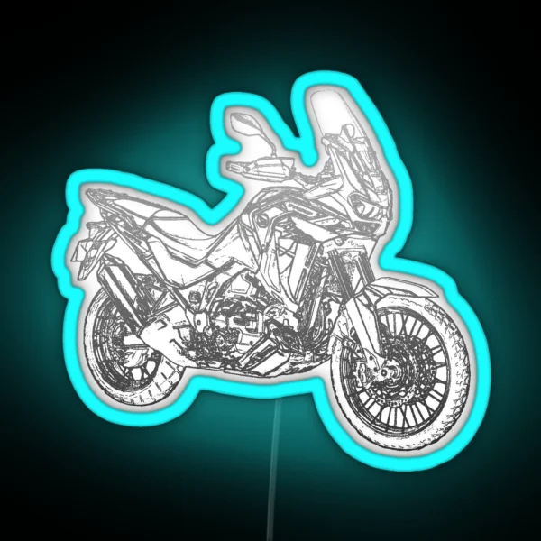 Honda CRF 1100 Africa Twin Pencil Silhouette Motorcycle RGB Neon Sign