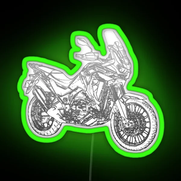 Honda CRF 1100 Africa Twin Pencil Silhouette Motorcycle RGB Neon Sign