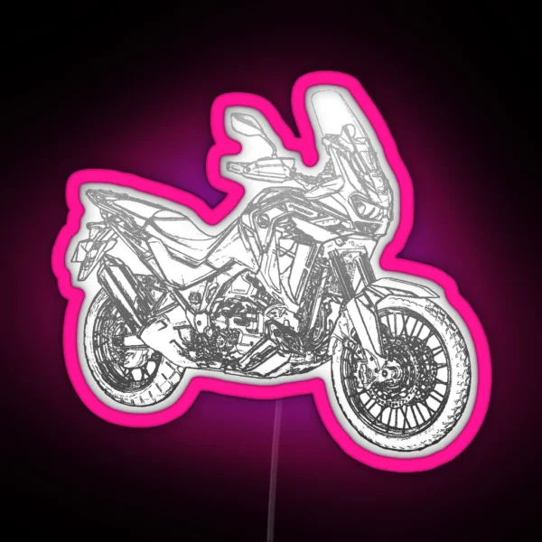 Honda CRF 1100 Africa Twin Pencil Silhouette Motorcycle RGB Neon Sign