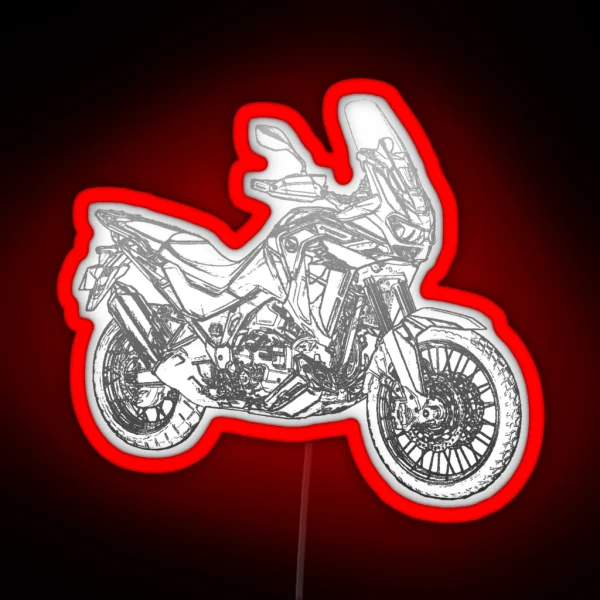 Honda CRF 1100 Africa Twin Pencil Silhouette Motorcycle RGB Neon Sign