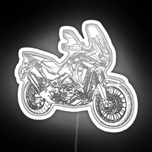 Honda CRF 1100 Africa Twin Pencil Silhouette Motorcycle Enduro Touring RGB Neon Sign