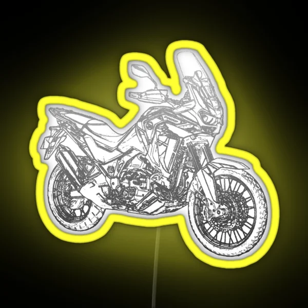 Honda CRF 1100 Africa Twin Pencil Silhouette Motorcycle RGB Neon Sign