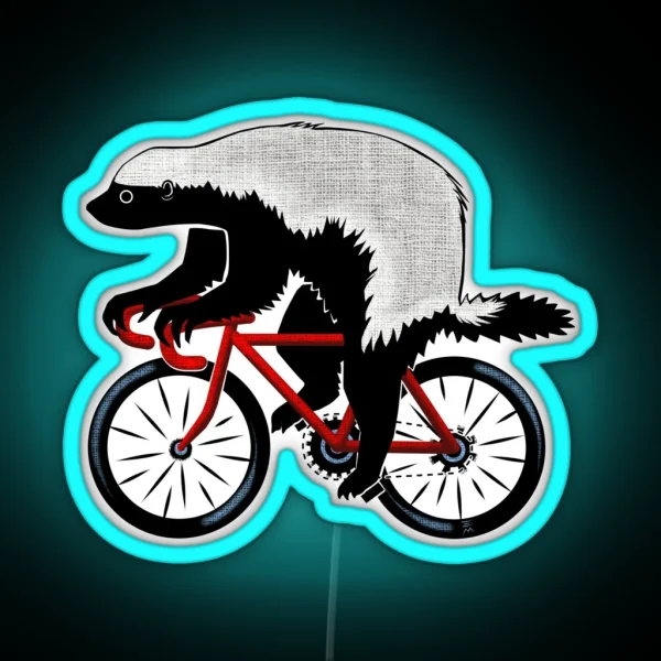 Honey Badger On A Bicycle RGB Neon Sign