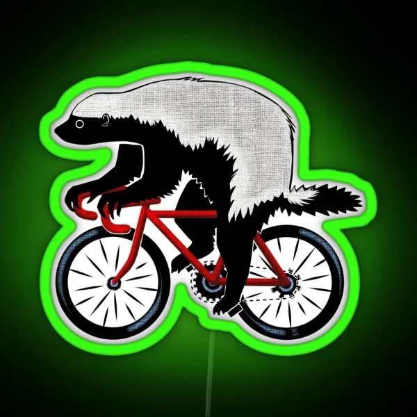 Honey Badger On A Bicycle RGB Neon Sign