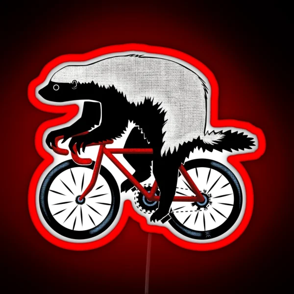 Honey Badger On A Bicycle RGB Neon Sign