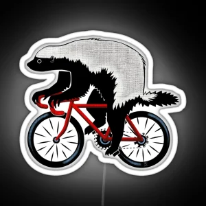 Honey Badger On A Bicycle RGB Neon Sign