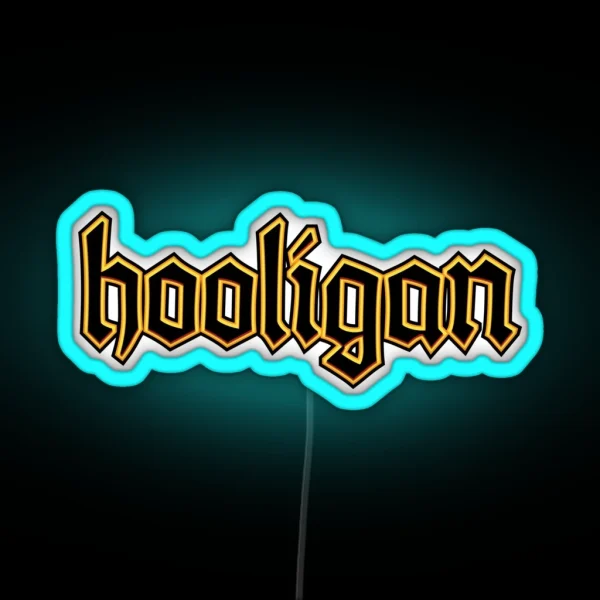 Hooligan Cool Motorcycle Helmet Or Car Bumper Design RGB Neon Sign