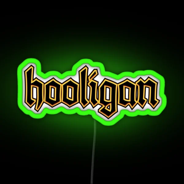 Hooligan Cool Motorcycle Helmet Or Car Bumper Design RGB Neon Sign