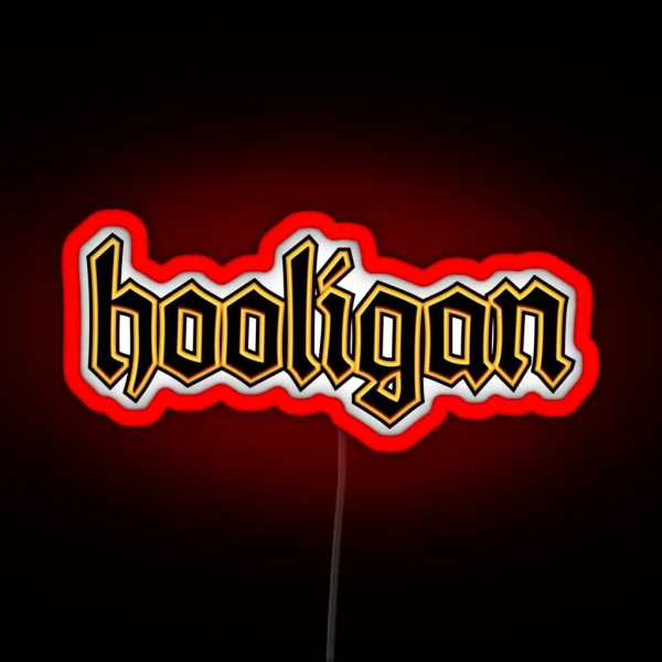 Hooligan Cool Motorcycle Helmet Or Car Bumper Design RGB Neon Sign