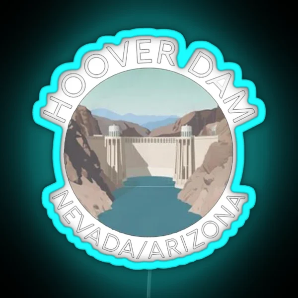Hoover Dam Nevada Arizona RGB Neon Sign