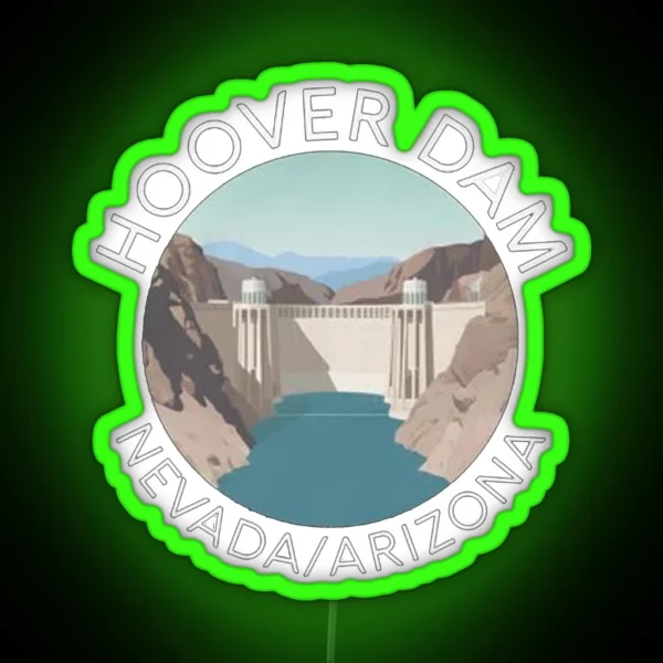 Hoover Dam Nevada Arizona RGB Neon Sign