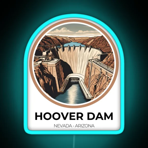 Hoover Dam Nevada Arizona RGB Neon Sign