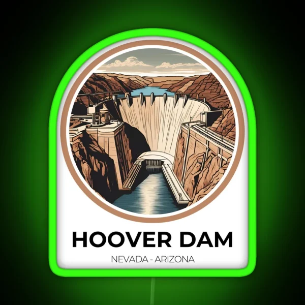 Hoover Dam Nevada Arizona RGB Neon Sign