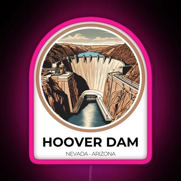 Hoover Dam Nevada Arizona RGB Neon Sign
