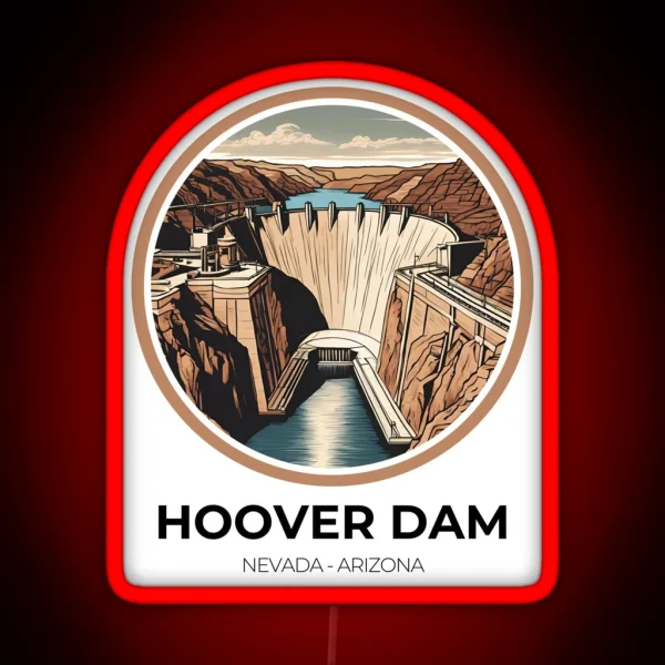 Hoover Dam Nevada Arizona RGB Neon Sign