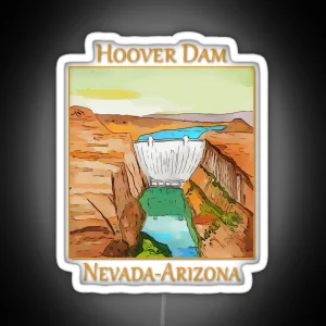 Hoover Dam On The Colorado River On The Nevada Arizona Border This Dam Creates Lake Mead Welshdesigns RGB Neon Sign