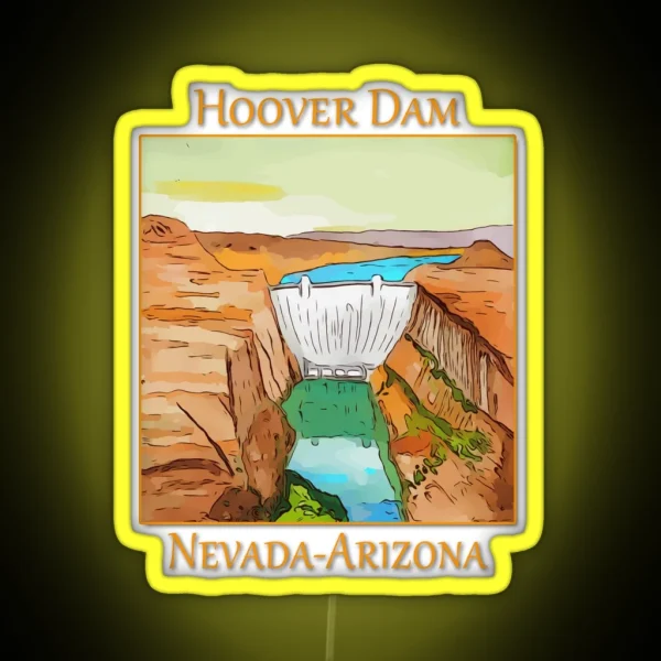 Hoover Dam On The Colorado River On The Nevada Arizona RGB Neon Sign
