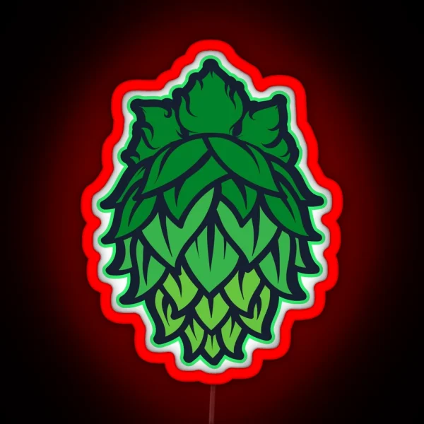 Hops Craft Beer Illustration RGB Neon Sign