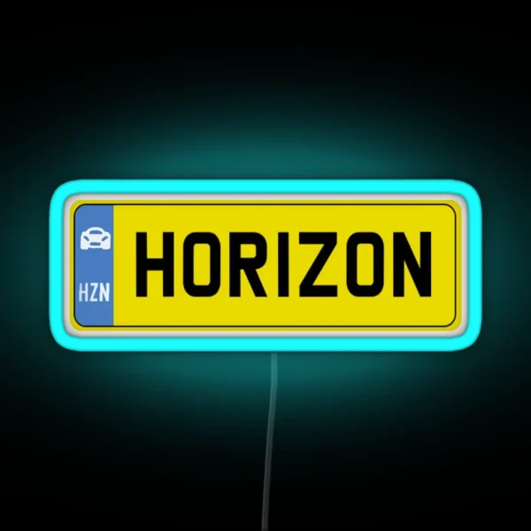 Horizon License Plate RGB Neon Sign