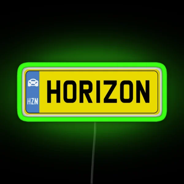 Horizon License Plate RGB Neon Sign