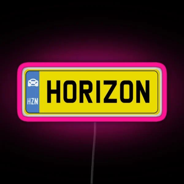 Horizon License Plate RGB Neon Sign
