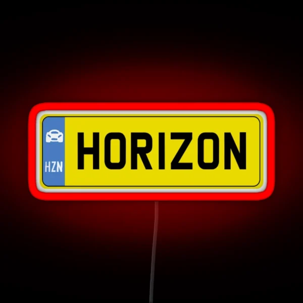 Horizon License Plate RGB Neon Sign