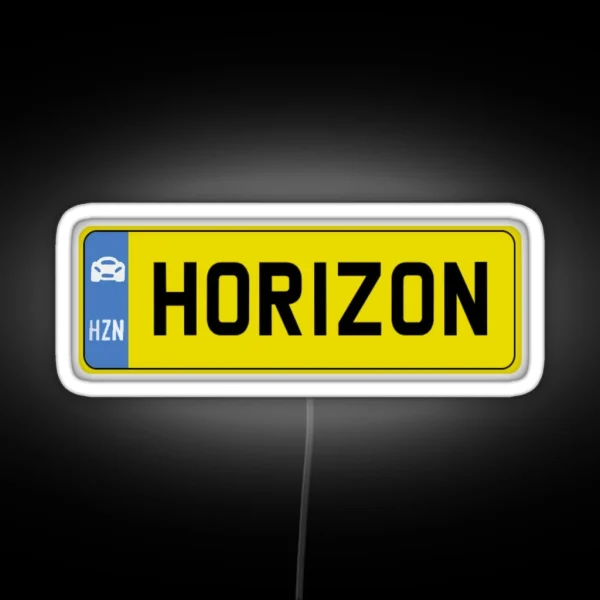 Horizon License Plate RGB Neon Sign