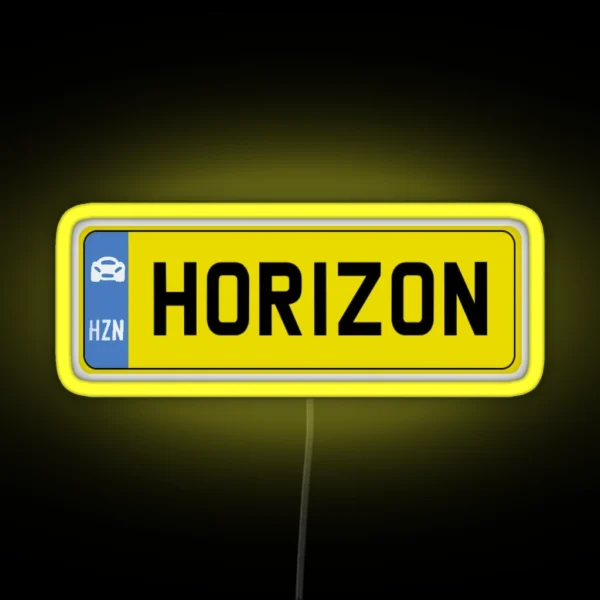 Horizon License Plate RGB Neon Sign